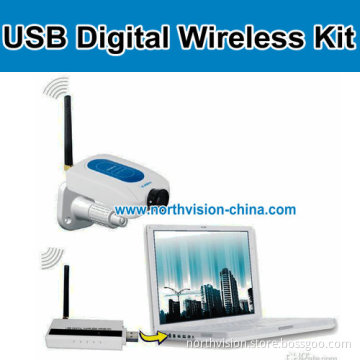 2.4G USB Digital Wireless Camera Kit, One Camera with One Receiver, Motion Detection, Distance 20-80m
